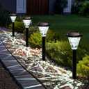 GIGALUMI 8 Pack Solar Lights Outdoor Waterproof, Outdoor Solar Lights for Yard, Solar Garden Lights, Yard Decorations Outdoor for Pathway, Patio, Garden, Driveway, Lawn, and Landscape(Cold White)