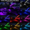 Acrylic Interior Car LED Strip Light with Wireless APP, 14 in 1 with 175 inches 593 LEDs Neon LED Strip Light, RGB Colors Dynamic Music Sync Car Ambient Lighting Kits