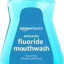Amazon Basics Fluoride Mouthwash for Adults, Anticavity, Alcohol Free - Refreshing Mint Flavor, 1 Liter, 1-Pack