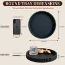 Decorative Tray for Coffee Table, Living Room, Side Table, 11" Black Round Concrete Home Decor Serving Trays for Accent Table, Console Table