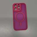 CANSHN Magnetic Compatible with iPhone 16 Pro Case, Upgraded [Full Camera Protection] [Compatible with Magsafe] [Translucent Matte] Shockproof Protective Phone Case Cover 6.3 Inch - Hot Pink