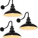 Rosient Exterior Farmhouse Barn Light, 16 Inch Vintage Outside Garage Light Fixtures, 3PCS Anti-Rust Waterproof Outdoor Light for Patio Frontdoor Entryway Doorway, Matte Black (NO Dusk to Dawn)