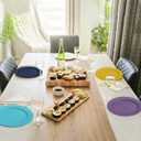 Berglander Plastic Plates Set of 8 Pieces 10", Mutil Color Reusable Flat Dinner Plates, Salad Plates, Pasta Bowls, Dishes Set Easy to Carry for Home, Garden, Picnic, Camping, Outdoor