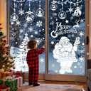 2 x HEEKPEK 163PCS Christmas Window Clings Decorations Large Merry Christmas Double Sided Stickers, Santa Claus Xmas Tree Reindeer Decals for Home Office School (14 Sheets)