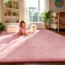 Ophanie Pink Rug for Bedroom Girls, Kids Fluffy Kawaii Fuzzy Furry Shag Area Rug, Cute Plush Soft Shaggy Bedside Indoor Floor 4x6 Carpet for Teen Nursery Dorm Home Room Decor Aesthetic
