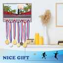 3D Sports Medal Holder Display Hanger Wooden 15.7x10.2 Inch Sturdy Trophy Shelf Wall Mount Medals Trophys Easy to Install for Marathon Trail Running Basketball Gift for Athletes(Basketball)