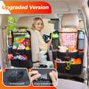 SURDOCA Upgraded Car Organizer with 11-inch Tablet Holder, 8 Pockets, Car Seat Protector for Road Trips - Car Storage and Organizers for Kids