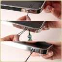 Beaded Phone Wrist Strap Bamboo Beaded Phone Lanyard Coconut Shell Beads Wrist Lanyard for Smartphone Charm Wristlet (Garnet Red)