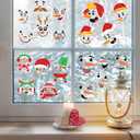 2 x Snowman Face Stickers Christmas Glass Window Sticker 105 Pieces Snowman Face Decal Stickers for Craft Xmas Party Decorations Xmas DIY Craft Christmas Wall Decals Winter Home Decorations