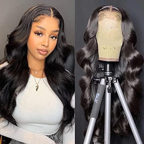 Axincheng Lace Front Wigs Human Hair Pre Plucked 13x4x1 T Part Body Wave Lace Frontal Wigs for Black Women 130% Density Brazilian Human Hair Wigs(18inch, 13X4X1 T part wig)