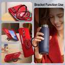 Magnetic Case for Galaxy Z Fold 7 with Rotatable Stand, Matte PC Case for Women Men Girls Boys Drop Protection Shockproof Slim Fit Durable Cover for Galaxy Z Fold 7, Red 13.24