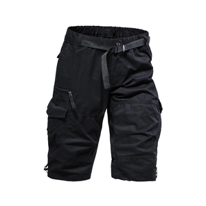 Mylldey Men's Cargo Shorts 3/4 Relaxed Fit Mens Running Shorts 7 Pockets Elastic Waist Cotton Hiking Shorts, Large