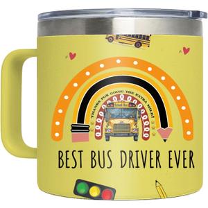 School Bus Driver Gifts, Best Bus Driver Ever Gifts, School Staff Back Retired Thank You Appreciation Presents Birthday Christmas Mothers Day Presents Coffee Cup 14oz