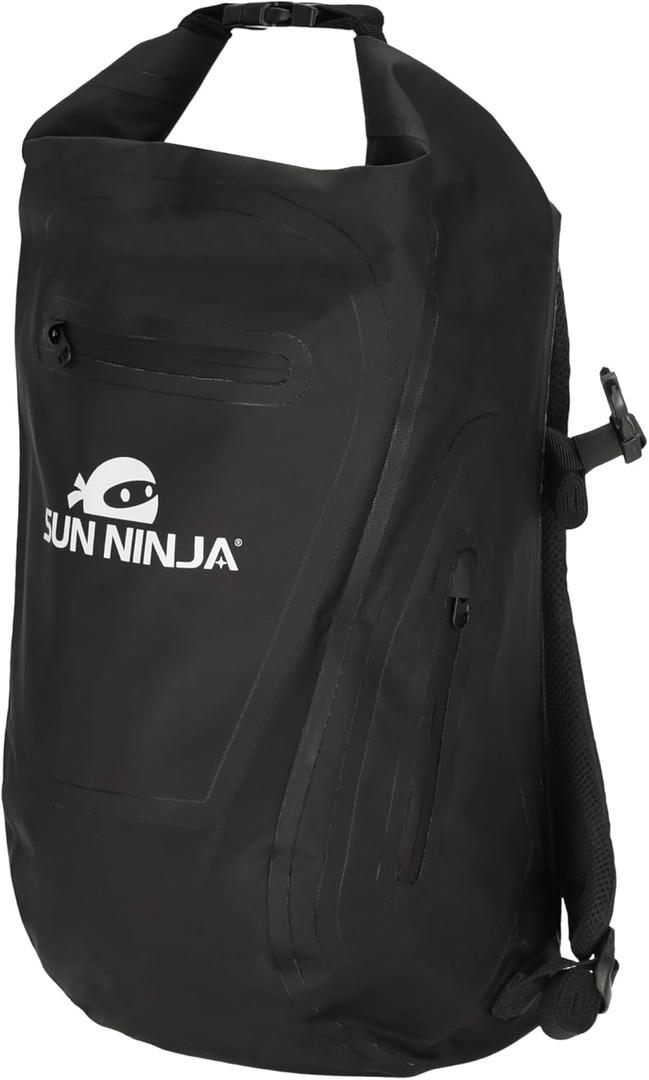 SUN NINJA Dry Bag Backpack, Waterproof Floating Drybag for Kayaking & SUP, Dry Bags Waterproof Backpack for Men & Women (Black)