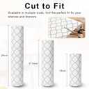 Shelf & Drawer Liner for Kitchen Cabinets, Non-Slip Non-Adhesive Shelf Paper Protect Dresser and Cupboard, Waterproof Drawer Mats for Bathroom, Easy Install (White Geometric 12" x 120")