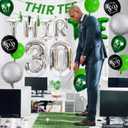 30th Birthday Decorations for Him, Golf 30th Birthday Party Decoration Themed for Men Thirty Birthday Decor Banner Set Durable 30 Number Balloons