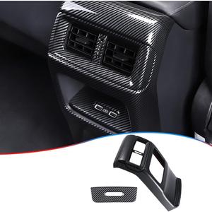 MUXEE Central Control Rear Air Condition Vent Outlet Cover Trim for Honda CRV CR-V 2023 2024 2025 2026 - ABS Carbon Fiber Sport Interior Accessories