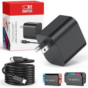 Switch 2 Charger - 60W AC Adapter for Nintendo Switch/OLED/Lite & Steam Deck/OLED, 5FT Charging Cable, Support 4K TV Dock Mode, Power Supply 20V/3A Fast Cord - Original Quality, Xbox 360 Console