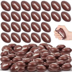 Wettarn 200 Pcs 3.54 Inch Mini Footballs Bulk Foam Small Soft Stress Sport Tiny Balls for Adults Indoor Outdoor Play Rewards Party Favors Gift Decorations (Brown)