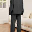 Lounge Sets for Women 2 Piece Fuzzy Fleece Pajamas Long Sleeve Oversized Lounge Set 2025 Fall Winter Trendy Size Large