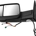 Left Driver Side Tow Mirror Fits for Ram 2500 3500 2019-2022 Support Power Folding Power Glass Adjust & Heated Support BSM with Turn Signal Light Puddle Light 68361475AD CH1320508