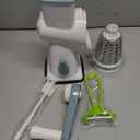 Rotary Cheese Grater Multi-Purpose Stainless Steel Cheese Shredder - Cheese Grater With Handle Effortless Grating of Carrots, Potatoes, Vegetables, and Fruits (White)