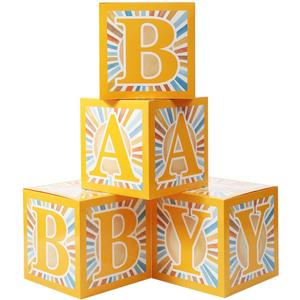 Here Comes The Son Boho Baby Boxes Baby Shower Decorations Party Supplies Party Decor (4PCS)