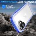 SPORTLINK for iPhone 17 Case - IP68 Waterproof Military Protective Full Body Heavy Duty Shockproof 360 Sealed Dustproof with Camera Screen Protector Phone Cover for iPhone 17 6.3" Blue