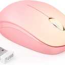 seenda Wireless Mouse, 2.4G Noiseless Mouse with USB Receiver Portable Computer Mice for PC, Tablet, Laptop, Notebook with Windows System - Gradient Pink