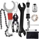 Bike Tool Kit,8 Professional Bicycle Repair Tools for Mountain Bike with 3-in-1 Cassette Remover Wrench Crank Puller Extractor Bottom Bracket Freewheel Remover Link Pliers Chain Breaker (8Pcs-Black)