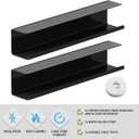2 Pack No-Screw Cable Management Under Desk, Self-Adhesive Cord Organizer, Wire Management Tray for Office and Home (Black)