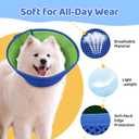 Soft Dog Cone Collar to Stop Licking After Surgery, Comfy Dog Cone Alternative for Large Medium Small Dogs/Cats, Adjustable Washable E-Collar for Spay Neuter Recovery and Neck Protection (Blue)