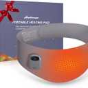 Portable Heating Pad for Period Cramps Relief, Cordless Wearable Menstrual Belt with Heat & Vibration Massage, Rechargeable Fast Heating Abdominal Warmer, Back Pain Cramps Relief Gifts Dark Grey