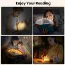 PIPAPI Rechargeable Magnetic Clip Reading Light, Book Light for Reading in Bed, 3 Color Modes, 5 Brightness Levels, Long Lasting, Eye Care, Perfect for Book Readers (Brown)