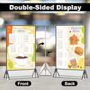 EHWINE 12 Pack Acrylic Sign Holder 4 x 6, Double Sided Black Picture Frame Stand up Table Top Sign Holders, Clear Display Stand Menu Flyer Holder for Wedding Party(Provide Non-slip Mats)