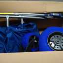 RollX Foldable Storage Wagon with 4 Balloon Wheels, Rear 13 Inch & Front 7 Inch Beach Tires (Pump Included) - Blue