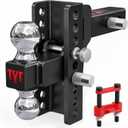 TYT Adjustable Trailer Hitch Ball Mount for 2-Inch Receiver, 12,500 lbs GTW
