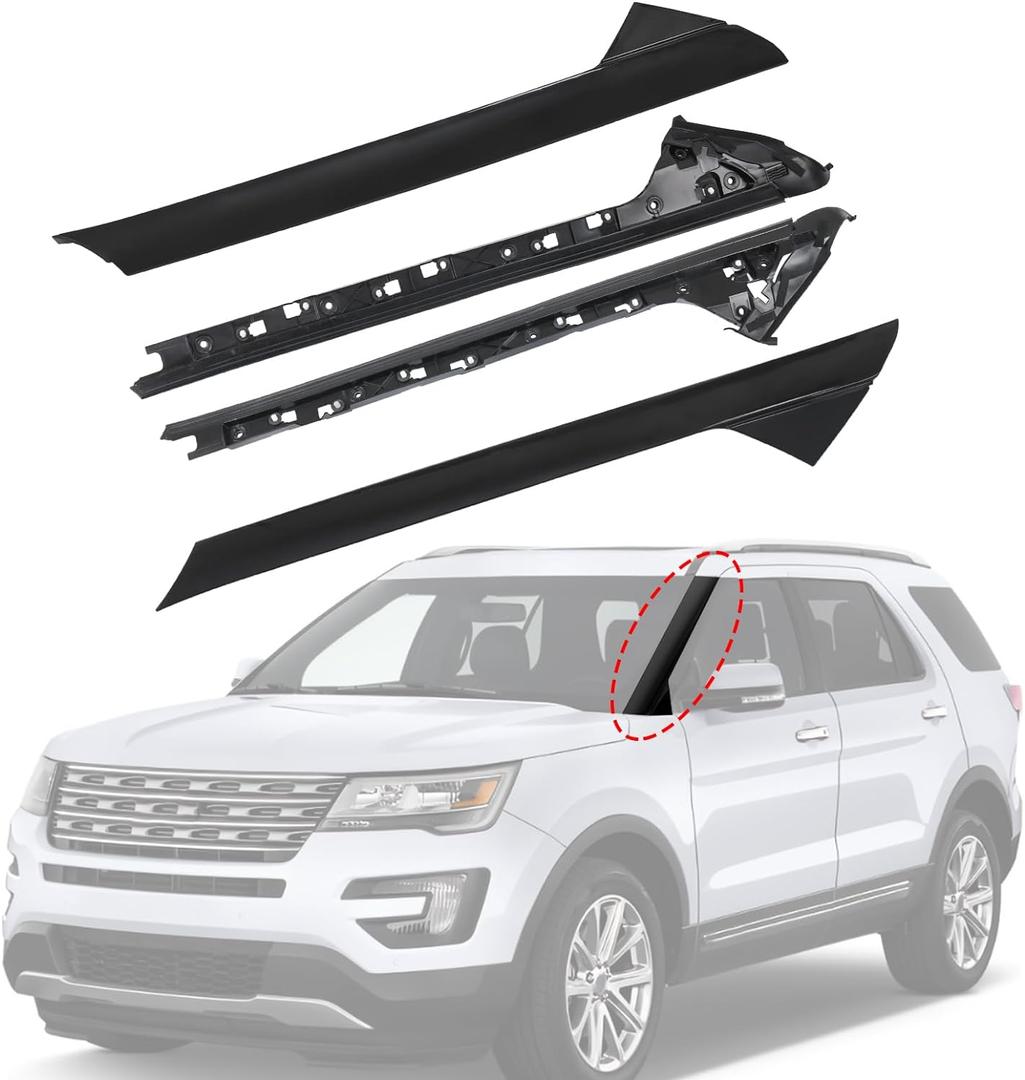 A-Pillar Molding Trim Kit Outer and Inner Trim Set Replacement for 2011-2019 Ford Explorer 4 Door Utility (Left & Right) Replaces 926-451 926-450