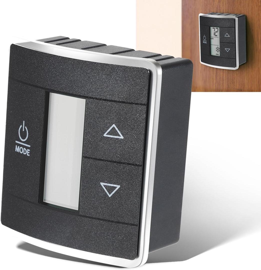 3316250.712 RV Single Zone Wall Thermostat Replacement for Dometic RV/Camper/Trailer Conditioners with Digital Temperature Display, Black