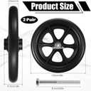 4 Pack 8 Inch Walker Wheels Replacement, Solid Wheelchair Front Wheels Anti-Slip Rollator Replacement Wheel Durable and Quiet Wheel Hub for Wheelchairs Rollators Walkers