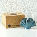 Uiddo Ceramic Sponge Holder,Sponge Holder for Kitchen Sink,Compact Sink Caddy Organizer-Scouring Pad and Dish Sponge Holders,Farmhouse Kitchens Decor Cute Kitchen Gadgets Accessories(Blue)