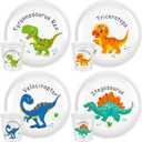 4 Sets Dinosaur Fun Kids Plates with Cups Plates Dinnerware Set for Toddlers Creatively Drop Resistant Cute Plastic Dishes Dishwasher Safe