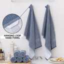Homaxy Premium Kitchen Towels(18x 28, 8 Pack), Large Cotton Kitchen Hand Towels, Flat and Terry Dish Towels, 380 GSM Highly Absorbent Tea Towel Set with Hanging Loop, Navy Blue