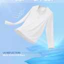 Ewedoos UPF50+ Boys Swim Shirt Rash Guard Long Sleeve Quick Dry Sun Shirts Kids Boys Fishing Shirt for Summer Outdoor (Small, White)