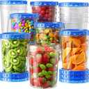 BiuLeon 12 Pack-34oz Freezer Storage Containers, Plastic Food Storage Containers with Twist Top Lids, BPA Free and Reusable Soup Containers with Lid, Microwave and Dishwasher Safe