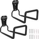 2pcs Heavy Duty Hose Hanger Garden Hose Storage Black Water Hose Holders for Outside Wall Mount Garden Hose Reel Hose Stand