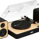 House of Marley Revolution Wireless Turntable with Speakers - Sustainably Made Bluetooth Record Player with 8W Bookshelf Speakers, Easy Set Up Vinyl Player with Dust Cover