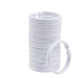 Qulable Shower Curtain Rings12 Pack Plastic Shower Curtain Hooks OShaped Rings Hook Glide Easily on Bathroom Shower Rod(White)