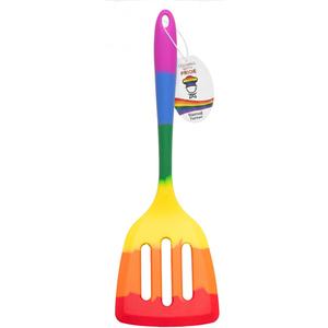 Cooking With Pride Non-Stick Slotted Turner, Heat-Safe Silicone With Iron Core, 12-Inch