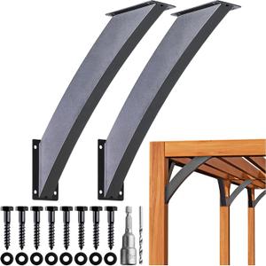 Heavy Duty 45 Degree Angle Support Bracket 2"×4" (Actual: 1.5"×3.2") Wood Beam Support Hardware Degree Post Bracket for Gazebos Pagola Porches 2Pcs